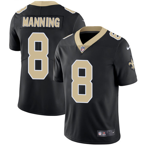 Nike Saints #8 Archie Manning Black Team Color Men's Stitched NFL Vapor Untouchable Limited Jersey - Click Image to Close
